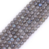 GEM-Inside AA Grade Natural 4mm Blue Rainbow Flash Gray Labradorite Gemstone Beads for Jewelry Making Loose Beads 15