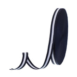 PATIKIL 3/8 Navy White Striped Grosgrain Ribbon, 25 Yard Polyester Fabric Stripe Craft Ribbon Double Faced Design for Bow Gift W