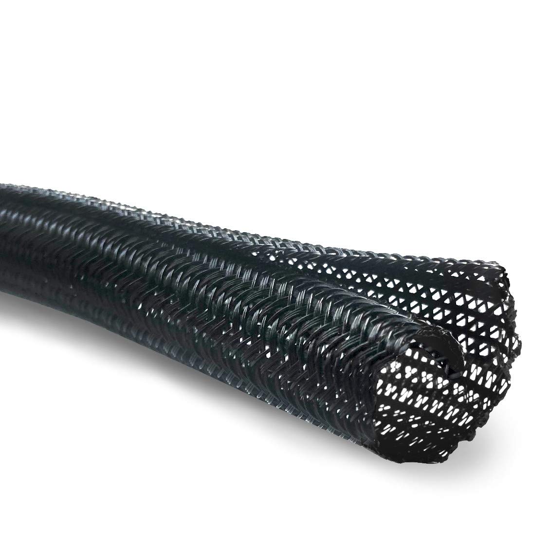 MGI SpeedWare Braided Split-Sleeve Wire Loom for High-Temperature Automotive Harness and Home Cable Management 25 feet (3/4)
