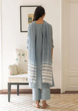 Gosriki Women'S Rayon Viscose Printed Straight Kurta With Pant & Dupatta (Gana Blue-Gs_S_Blue_Small),Blue,,B0DVPHBJ7K