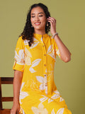 Anni Designer Women'S Rayon Viscose Straight Printed Kurta With Pant (Sunoni Yellow-Vks04_L_Yellow_Large),Yellow,L,,,
