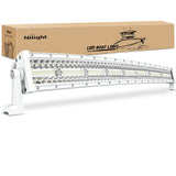 Nilight Marine LED Light Bar Navigation Lights 33 Inch Curved White Spot Flood Combo Ponton Boat Deck Dock Lighting for Night Fi
