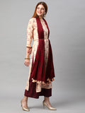 Gosriki Women'S Cotton Blend Floral Printed Straight Kurta With Pant & With Dupatta (Amd 28-Cream_M-Gs_Cream_Medium),Cream,,B0BNXM9DP1