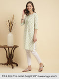 Rangita White Cotton Knee Length Printed Straight Kurti For Women | Kurta For Women_L White L 618646055283Gg