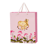 PPJ  WEDDING (PICHWAI COW THEME) PARTY (10 Pcs.) PAPER CARRY BAG, 10 Inch X 12 Inch X 4 Inch RETURN GIFT/HAPPY BIRTHDAY/RETURN