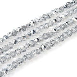350pcs Czech Faceted Rondelle Crystal Glass Loose Beads 8mm Spacer Bulk Silver Shade for DIY Craft Jewelry Making CCR832