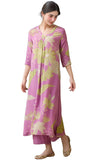 Gosriki Women'S Rayon Viscose Straight Printed Kurta With Palazzo (Wanda Purple-Vks03-Gs_L_Purple_Large),Purple,,B0DYD9T4ST