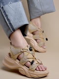 Shoetopia Smart Casual Beige Sporty Sandals For Women & Girls /Eu37,Beige,4,B0F9FRBMFG