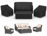 Mrrihand Patio Furniture Covers, 4 Piece Outdoor Furniture Cover Waterproof includ Ourdoor Sofa Cover, 2 Chair Covers, Coffee Ta