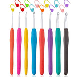 Gemsy 8 Crochet Hook Set With Ergonomic Soft Grip Handles, Crochet Needles 2.0 Mm To 6.0Mm, Crochet Kit With Stitch Markers For 