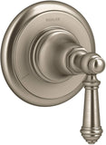 Kohler K-T72770-4-BV Artifacts Transfer Valve Trim with Lever Handle, Vibrant Brushed Bronze