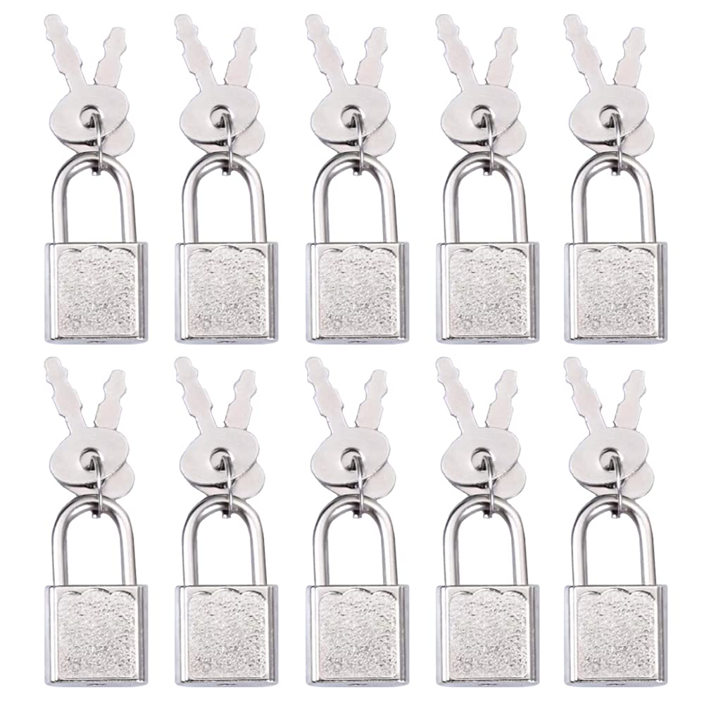 10pcs Mini Cute Diary Padlock Tiny Small Luggage Locks with Keys for Jewelry Boxes Decor Backpack Travel