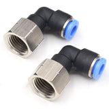 CEKER 12mm Female Elbow 90 Degree Push to Connect Air Fittings, PL 12mm Tubing Od x 1/4 Npt Thread Pneumatic Push In Connectors 