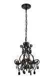 Elegant Lighting Living District Kato Collection Pendant D12.6 H16.3 Lt:4 Polished Black Finish
