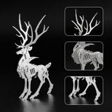 3D Metal Model Kits, Mechanical Small Dream Elk 3D Metal Puzzle,Steel Mythology Animal Series DIY Brain Teasers Simple 3D Puzzle