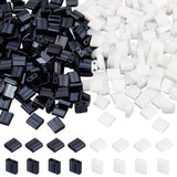 PH PandaHall 300pcs 2 Colors Tila Beads, 5x5mm Flat Square Craft Beads for DIY Stackable Jewelry Making, Black/White