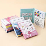 Cute Little Bunny Watercolor Coloring Book for Kids, Solid Watercolor Paint Set with Drawing Tools, Art and Craft Kit