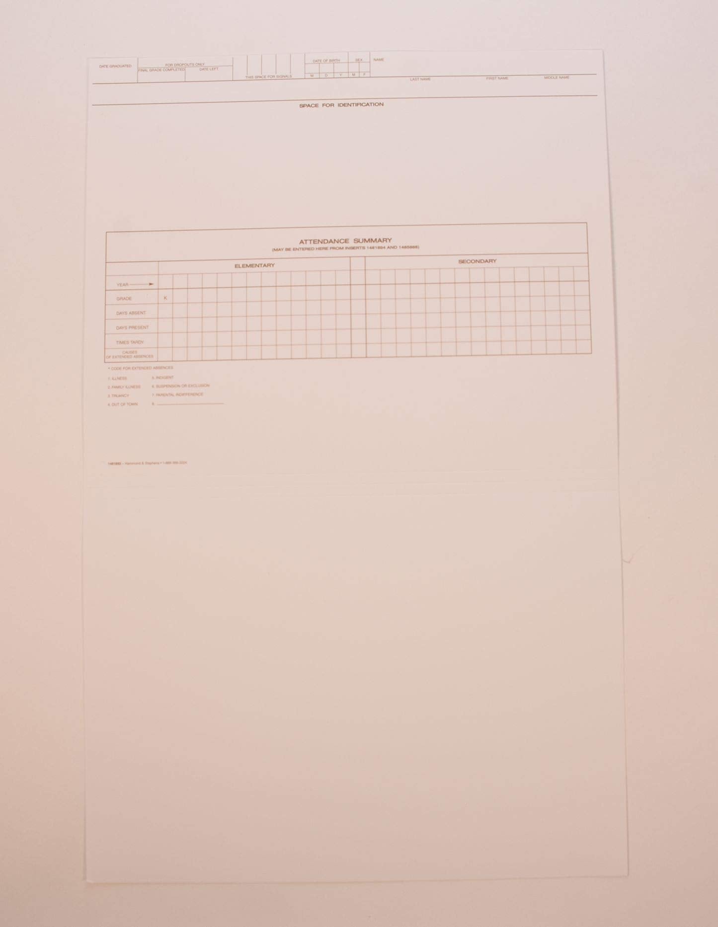 Hammond & Stephens Cumulative Record Folder - Grades K - 12, 18-5/8 L x 11-7/8 W in, 1/2 in Expansion, Pack of 25