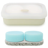Leak Proof Travel Soap Case,Solid Shampoo Bar Holder, Silicone Soap Container with Draining Layer, Portable Bar Soap Holder for 
