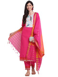 Anni Designer Women'S Cotton Straight Kurta With Palazzo & Dupatta (Been Pink_M_Pink_Medium),Pink,M