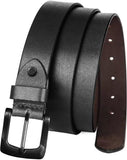 Men Black Genuine Leather Belt ()_112