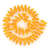 500pcs Czech 12mm Faceted Teardrop Briolette Crystal Glass Beads Pendant Drop Bulk Orange Sun