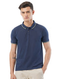 Fyltr Men'S Slim Fit Polo T-Shirt With Contrast Tipping Collar - Soft Handfeel,Blue Beats,Blue Beats,2Xl