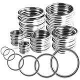 EWPARTS 60 Pack 6 Sizes Metal Rings for Crafts, 2-7 Inch Assorted Metal Open O Rings for Macrame Plant Hanger, Dream Catcher, Wr