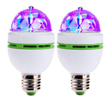 LED Ball Bulb Lamp, 2 Pcs 3W E27 LED RGB Crystal Rotating Stage Bulb Voice Auto Rotating Stage Light (2 pcs)
