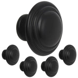 Gobrico 5 Pack 1-3/8 Black Bi-Fold Door Knobs Kitchen Cupboard Cabinet Door Pulls Handles Round Drawer Knobs