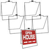 Therwen 5 Pcs 28 x 29.5 A Frame Metal Sign Stand for 18'' x 24'' Open House Sign Black a Frame Sidewalk Stand Holder for Black F