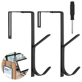 Cubicle Hooks 2 Pack Heavy Duty Dual Cubicle Hook Premium Metal Over The Door Hooks Organizer Hanger for Towels, Clothes, Hats &