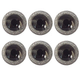 50 Pcs 12mm Glitter Plastic Safety Eyes Premium Half Round Eyes for Doll Teddy Bear Toy DIY Craft Making(Silver)