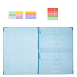Heavenglow Manila Pocket Binder Multiple Pockets Accordion File Folder Expandable Expanding File Folder For Home, Blue, Folder W