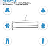 4-Tier Swing Arm Pants Hanger with Removable Foam-Padded Arms, Up to 5 Garments, Chrome