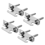 AXLIZER 2 Sets Curtain Rod Side Bracket Curtain Rod Ceiling Side Mounting Bracket with Screws Curtain Hook Accessories, Silver