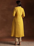 Libas Women'S Silk A-Line Kurta (29187O_Yellow Yellow L