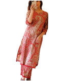 Anni Designer Women'S Cotton Blend Straight Printed Kurta With Pant (Valsad Red_M_Red_Medium),Red,M