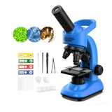 WSDMIC Microscope for Kids Scientific Experiment Kit 40X-1600X Magnification LED Light Educational STEM Kit with Slides and Lab 