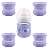 4 Pack Silicone Sleeves for Avent Natural Glass Baby Bottles, Anti Breakage Baby Bottle Holder, Compatible with Philips Avent Gl