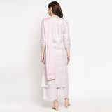 Anni Designer Women'S Cotton Straight Kurta With Palazzo & Dupatta (Doli Pink_Gsk_L_Pink_Large),Pink,L,,,