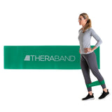 THERABAND Resistance Band Loops, 12 Green, Heavy Resistance, Latex Color-Coded 3 Wide Exercise Band Loop for Home Workouts, Pila