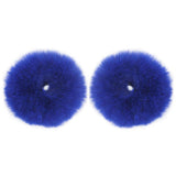 2pcs Pack Furry Faux Fur Hair Scrunchies Artificial Fur Hair Bobbles Elastic Hair Band Rope Wristband Ponytail Accessories Royal
