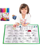 SHRIKIRTI English Alphabet Washable Coloring Mat, DIY Coloring Mat for Kids, Reusable & Washable Sketch Drawing Mats for Kid, Do