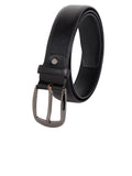 Zevora Finest Grain Heavy Buckle Men Belt Leather Formal(Black Color)2D
