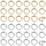 Beebeecraft 2 Colors 80Pcs Locking Jump Rings OD 5.5mm Small 18K Gold & 925 Sterling Silver Plated Round Split Jump Ring Open O 