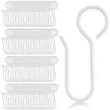 Jetec Metal Curtain Track Hooks S Shaped Small Curtain Metal Drape Wire Hooks for Ceiling Drape Track (White,120 Pcs)