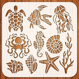 Devasya Ocean Animal Stencils | Reusable Large Decorative | Wall, Wood, Canvas Art Projects & Home Decor | Flexible Material Siz