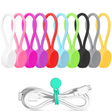 Zorbes 10 Pcs Magnetic Cable Ties, Reusable Cord Wrap, Fridge Clips