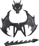 Kids Dinosaur Costume Dress Up Wings Dragon Tail Mask Set Halloween for Children Boys Girls as Dino Birthday Party Favors Gifts 